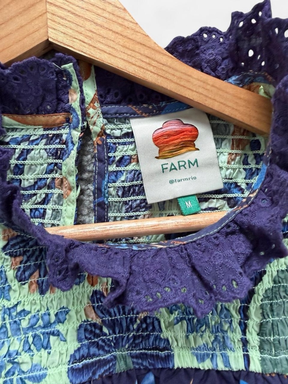 EUC FARM RIO Green Ocean Tapestry Lace Blouse - Picture 5 of 11
